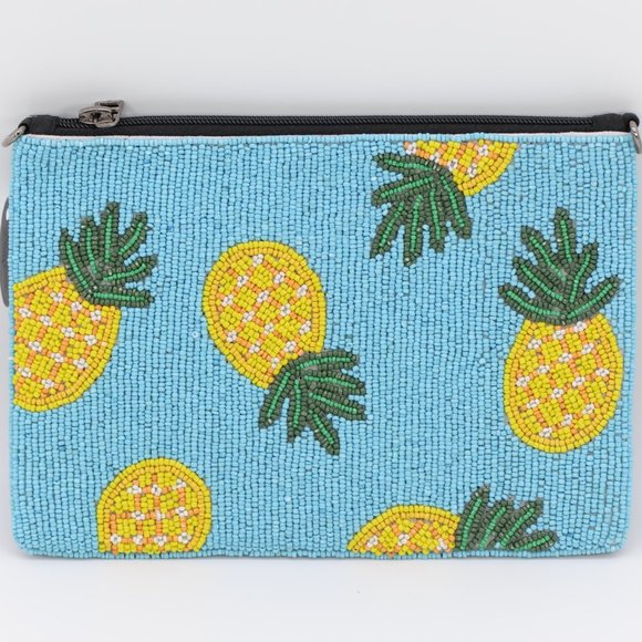 Handmade Round seedbead pineapple pouch/ crossbody bag - Picture 2 of 2